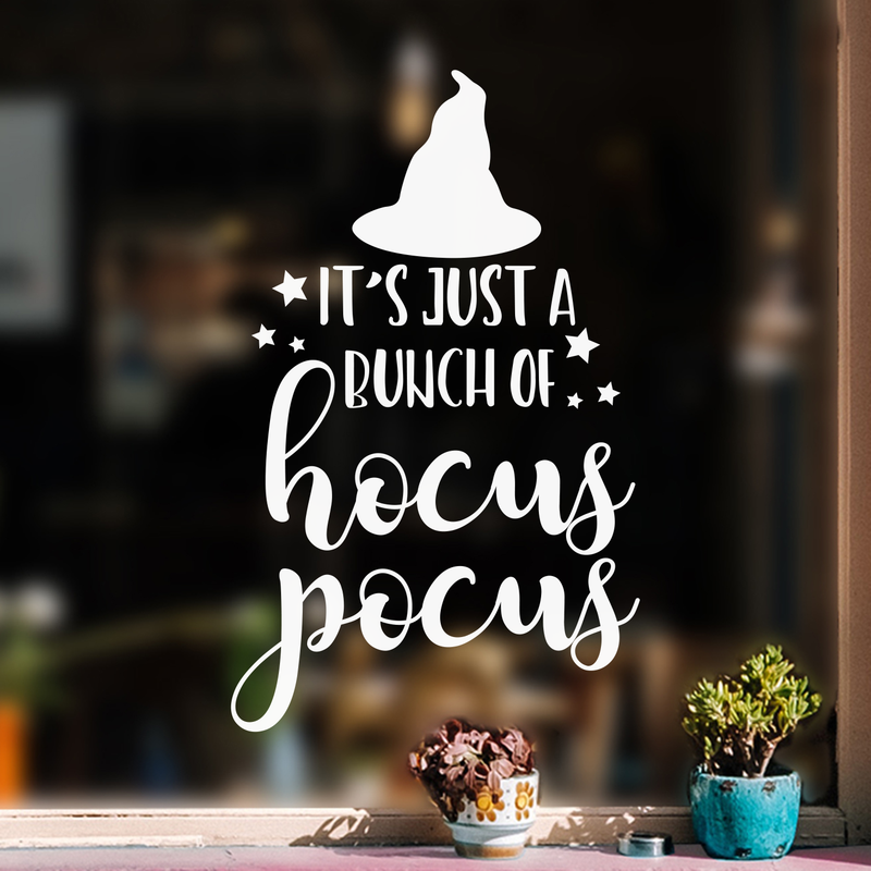 Vinyl Wall Art Decal - It's Just A Bunch Of Hocus Pocus - 27.5" x 17" - Modern Magical Halloween Quote For Home Bedroom Kids Room Store Coffee Shop Seasonal Decoration Sticker 3