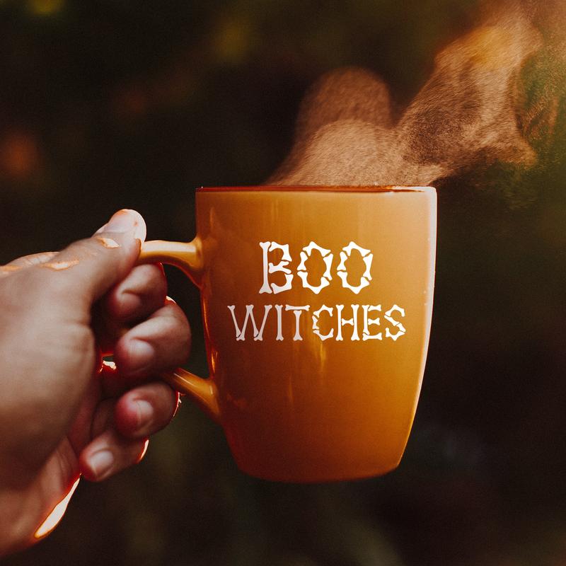 Vinyl Wall Art Decal - Boo Witches - 2" x 3.5" - Trendy Halloween Season Quote For Home Work Laptop Coffee Mug Thermo Cup Window Notebook Luggage Car Bumper Decoration Sticker 3