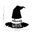 Vinyl Wall Art Decal - Classy Witch - Trendy Halloween Season Hat Shape Cursive Quote For Home Bedroom Living Room School Classroom Office Decoration Sticker 4