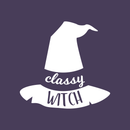Vinyl Wall Art Decal - Classy Witch - 17" x 18" - Trendy Halloween Season Hat Shape Cursive Quote For Home Bedroom Living Room School Classroom Office Decoration Sticker 5