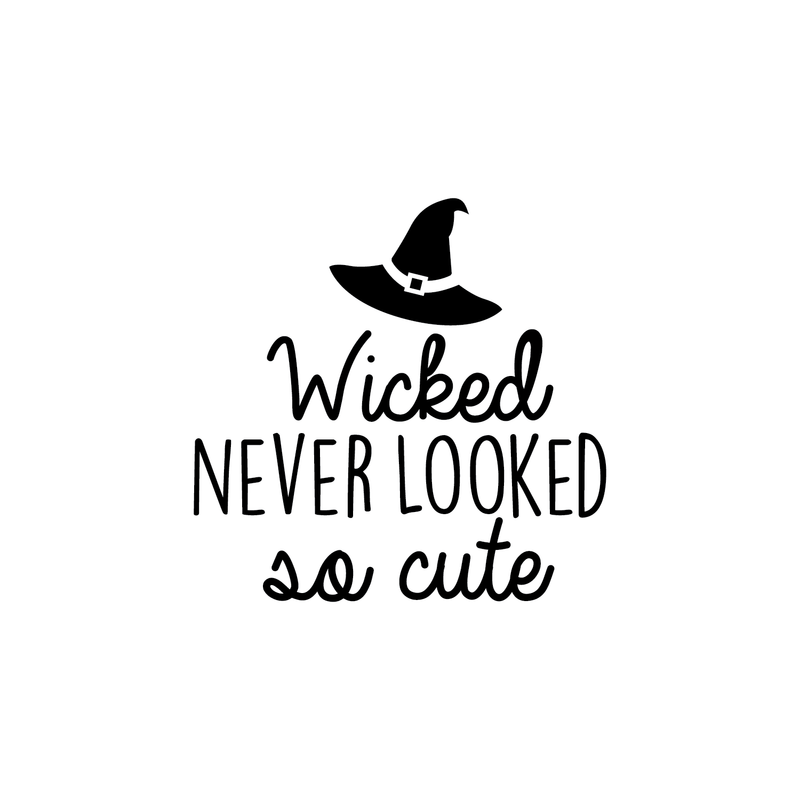 Vinyl Wall Art Decal - Wicked never looked so cute - 17" x 17" - Modern Spooky Halloween Quote For Home Bedroom Kids Room Store Coffee Shop Seasonal Decoration Sticker 5