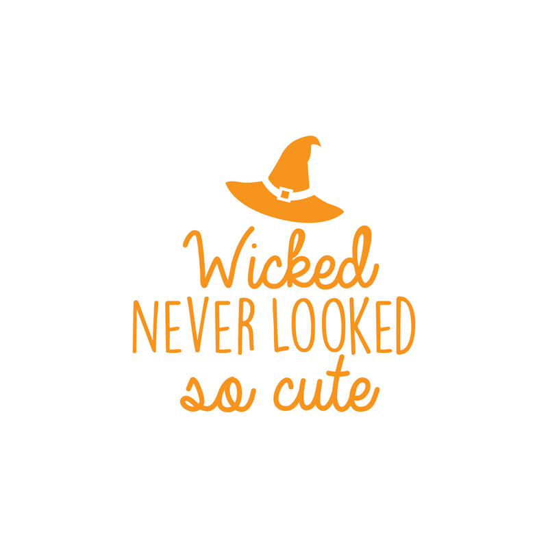 Vinyl Wall Art Decal - Wicked never looked so cute - 17" x 17" - Modern Spooky Halloween Quote For Home Bedroom Kids Room Store Coffee Shop Seasonal Decoration Sticker 4