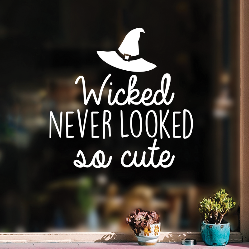 Vinyl Wall Art Decal - Wicked never looked so cute - 17" x 17" - Modern Spooky Halloween Quote For Home Bedroom Kids Room Store Coffee Shop Seasonal Decoration Sticker 3