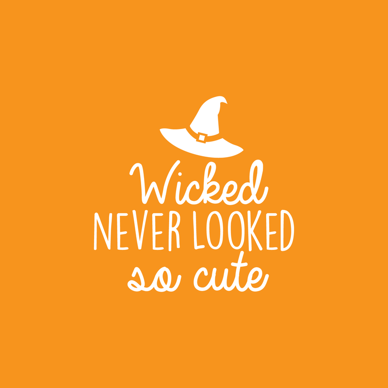 Vinyl Wall Art Decal - Wicked never looked so cute - 17" x 17" - Modern Spooky Halloween Quote For Home Bedroom Kids Room Store Coffee Shop Seasonal Decoration Sticker 5