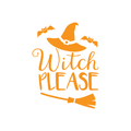 Vinyl Wall Art Decal - Witch Please - 22" x 17" - Trendy Halloween Season Hat Broom Bats Shape Quote For Home Bedroom Living Room School Classroom Office Decoration Sticker 1