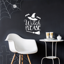 Vinyl Wall Art Decal - Witch Please - 22" x 17" - Trendy Halloween Season Hat Broom Bats Shape Quote For Home Bedroom Living Room School Classroom Office Decoration Sticker 3
