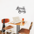 Vinyl Wall Art Decal - Hocus Pocus - Trendy Halloween Season Stars Shape Cursive Quote For Home Bedroom Living Room School Classroom Office Decoration Sticker 3