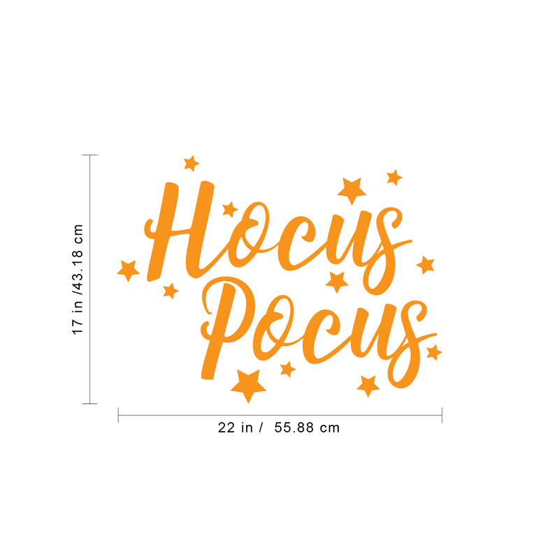 Vinyl Wall Art Decal - Hocus Pocus - 17" x 22" - Trendy Halloween Season Stars Shape Cursive Quote For Home Bedroom Living Room School Classroom Office Decoration Sticker 4