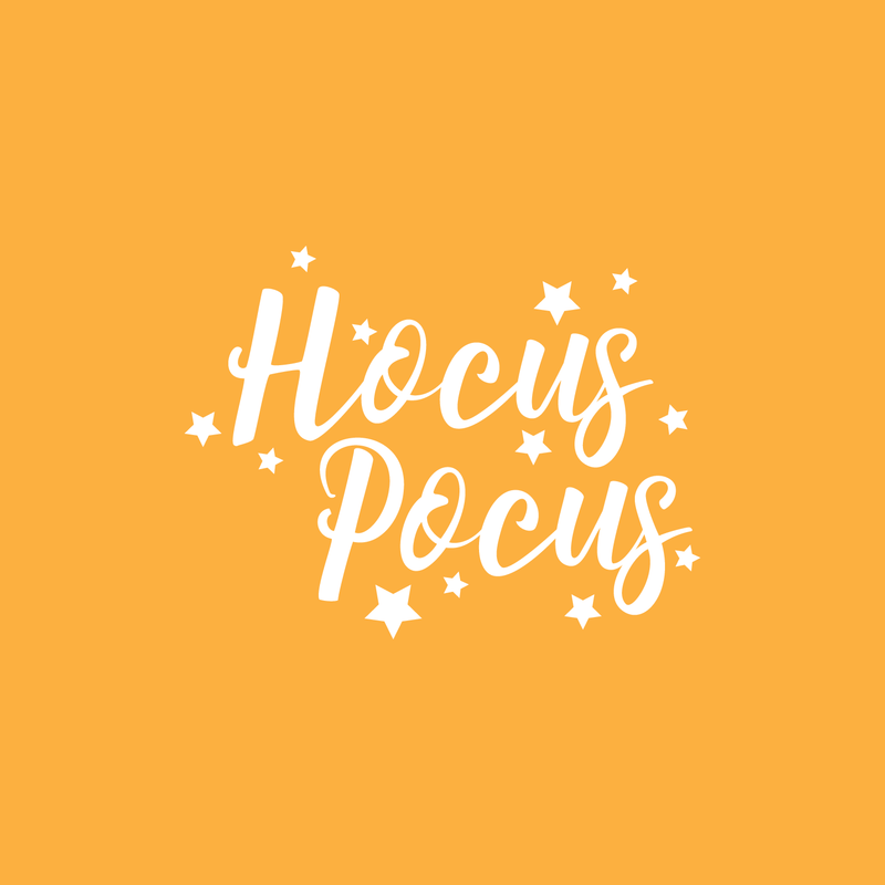 Vinyl Wall Art Decal - Hocus Pocus - 17" x 22" - Trendy Halloween Season Stars Shape Cursive Quote For Home Bedroom Living Room School Classroom Office Decoration Sticker 1