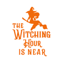 Vinyl Wall Art Decal - The Witching Hour Is Near - 21" x 17" - Trendy Halloween Season Quote Witch Figure For Home Bedroom Living Room School Classroom Office Decoration Sticker 5