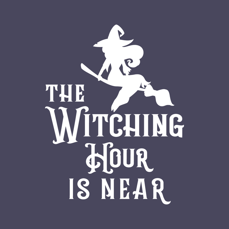 Vinyl Wall Art Decal - The Witching Hour Is Near - 21" x 17" - Trendy Halloween Season Quote Witch Figure For Home Bedroom Living Room School Classroom Office Decoration Sticker 5