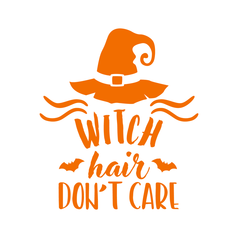 Vinyl Wall Art Decal - Witch Hair Don't Care - 19.5" x 17" - Trendy Halloween Season Broom Hat Shape For Home Bedroom Living Room School Classroom Office Decoration Sticker 5