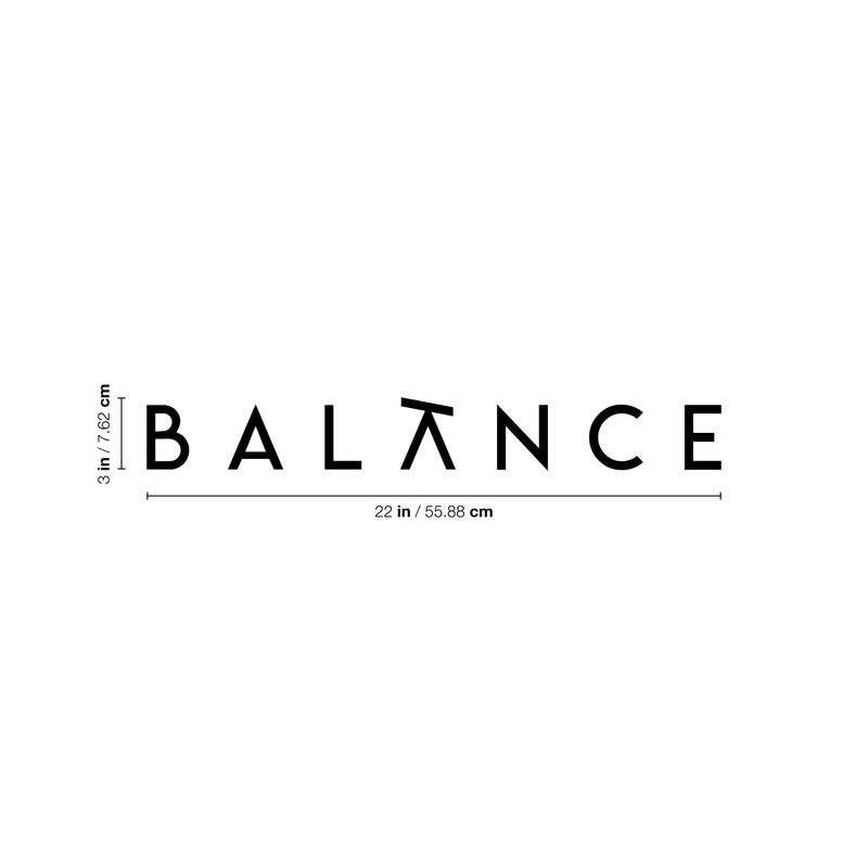 Vinyl Wall Art Decal - Balance - 3" x 22" - Trendy Inspirational Quote For Home Meditation Room Bedroom Living Room Classroom Office Spa Decoration Sticker 4