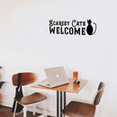 Vinyl Wall Art Decal - Scaredy Cats Welcome - Trendy Funny Halloween Quote For Home Entryway Front Door Store Coffee Shop Restaurant Seasonal Decoration Sticker 3