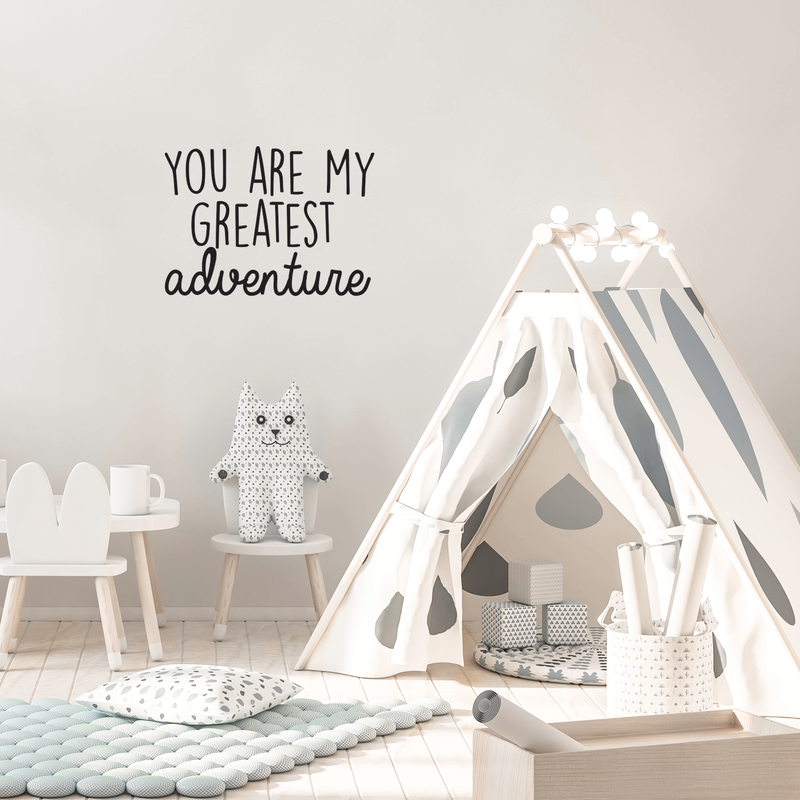 Vinyl Wall Art Decal - You Are My Greatest Adventure - Cute Inspirational Quote For Toddlers Kids Home Bedroom Living Room Apartment Nursery Playroom Door Decor 2