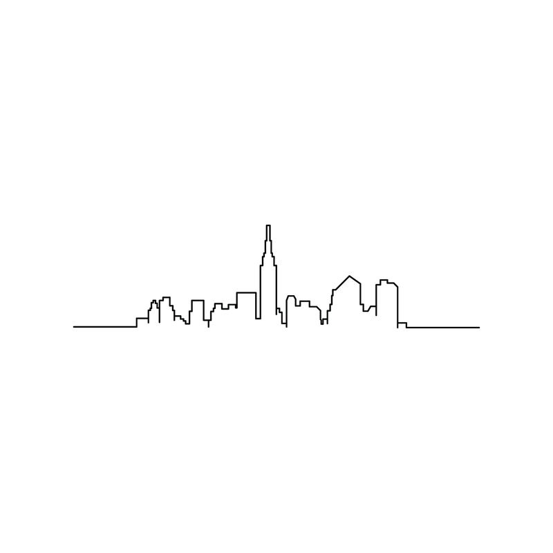 Vinyl Wall Art Decal - City Skyline - Modern Minimalist Design For Home Bedroom Living Room Apartment Office Work School Classroom Store Decor 1