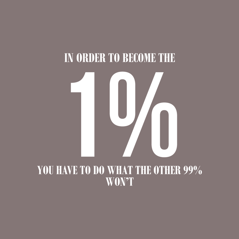 Vinyl Wall Art Decal - In Order To Become The 1 % - 17" x 21" - Modern Motivational Positive Quote For Home Bedroom Living Room Office Workplace Classroom Gym Decoration Sticker 1