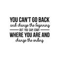 Vinyl Wall Art Decal - You Can't Go Back And Change The Beginning - Modern Motivational Quote For Home Bedroom Living Room Office Classroom Decoration Sticker 1