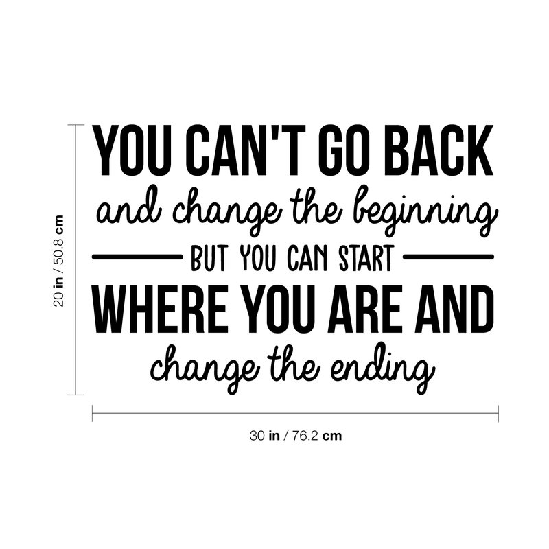 Vinyl Wall Art Decal - You Can't Go Back And Change The Beginning - Modern Motivational Quote For Home Bedroom Living Room Office Classroom Decoration Sticker 5