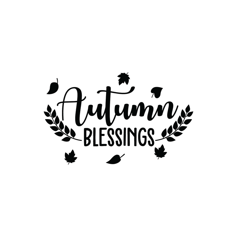 Vinyl Wall Art Decal - Autumn Blessings - 17" x 27.5" - Trendy Harvest Fall Leaves Halloween Seasonal Quote For Home Bedroom Kitchen Dining Room Office Church Decoration Sticker 4