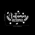 Vinyl Wall Art Decal - Autumn Blessings - 17" x 27.5" - Trendy Harvest Fall Leaves Halloween Seasonal Quote For Home Bedroom Kitchen Dining Room Office Church Decoration Sticker 1