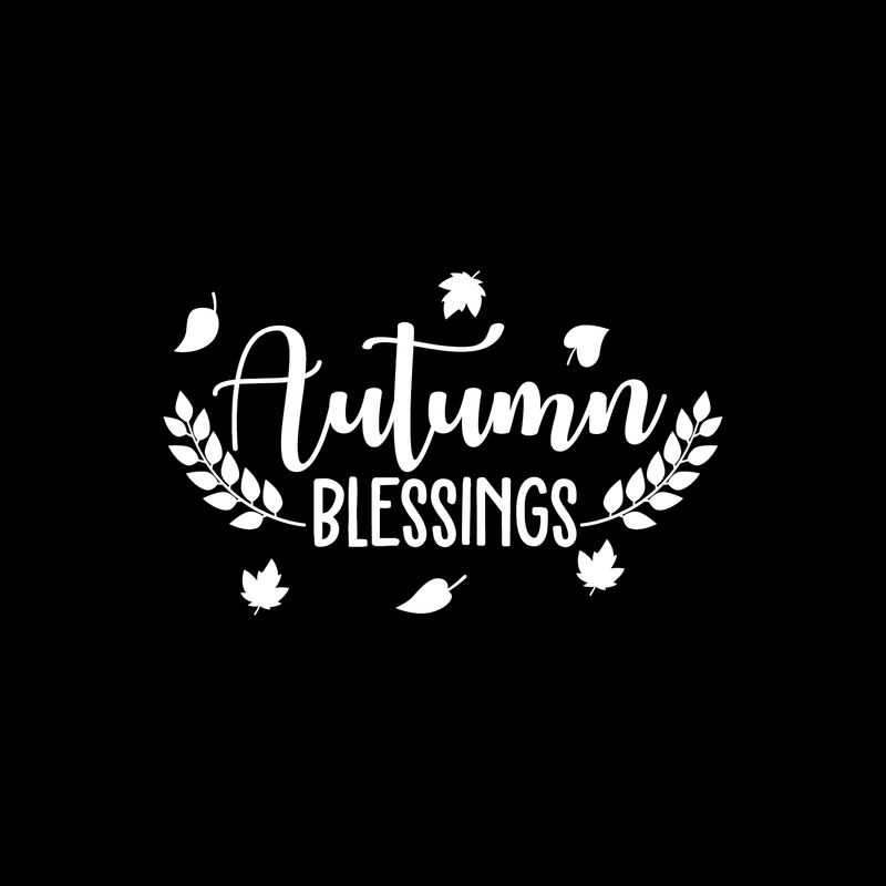 Vinyl Wall Art Decal - Autumn Blessings - 17" x 27.5" - Trendy Harvest Fall Leaves Halloween Seasonal Quote For Home Bedroom Kitchen Dining Room Office Church Decoration Sticker 5