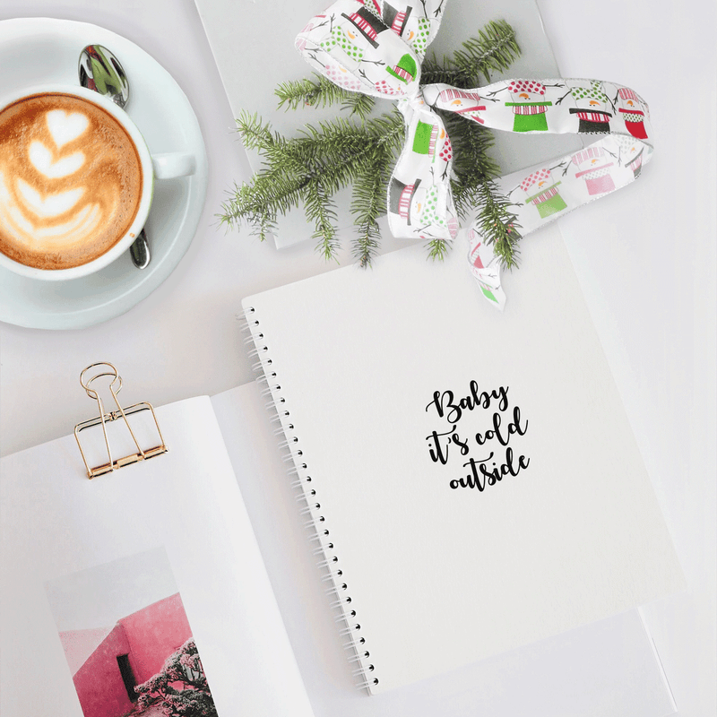 Vinyl Wall Art Decal - Baby It's Cold Outside - 4" x 3.5" - Trendy Christmas Winter Quote For Coffee Mugs Glasses Notebook Laptop Agenda Seasonal Decoration Sticker 3