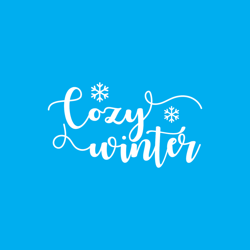 Vinyl Wall Art Decal - Cozy Winter - 17" x 30" - Trendy Christmas Winter Quote For Home Living Room Front Door Coffee Shop Store Seasonal Decoration Sticker 1