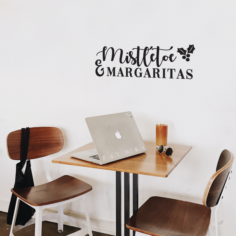 Vinyl Wall Art Decal - Mistletoe And Margaritas - 10.5" x 30" - Fun Trendy Christmas Winter Season Quote For Home Living Room Kitchen Bar Restaurant Alcohol Decoration Sticker 3