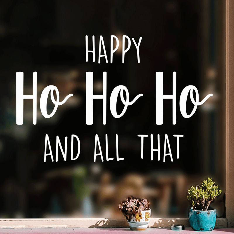 Vinyl Wall Art Decal - Happy Ho Ho Ho And All That - 17" x 26" - Trendy Christmas Winter Santa Quote For Home Living Room Front Door Coffee Shop Store Seasonal Decoration Sticker 2