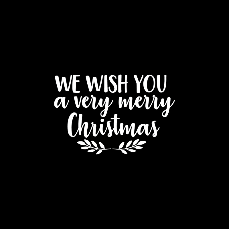 Vinyl Wall Art Decal - We Wish You A Very Merry Christmas - 17" x 26" - Modern Cute Quote For Home Living Room Front Door Store School Office Coffe Shop Seasonal Decoration Sticker 1