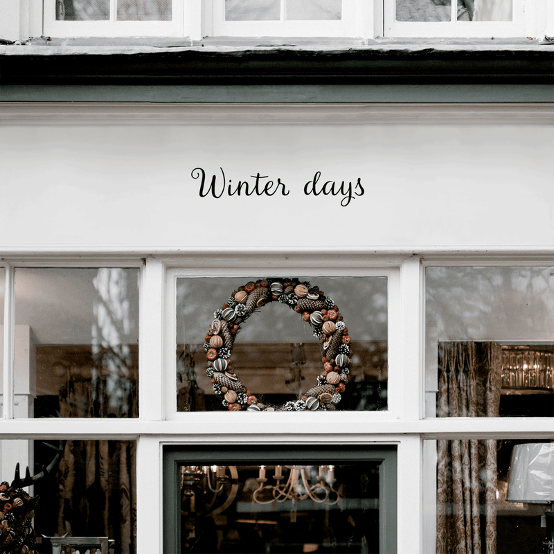 Vinyl Wall Art Decal - Winter Days - 14" x 30" - Modern Christmas Quote For Home Living Room Front Door Store School Office Coffe Shop Seasonal Decoration Sticker 2