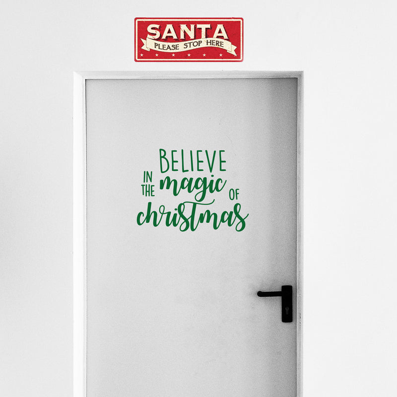 Vinyl Wall Art Decal - Believe In The Magic Of Christmas - 17" x 23" - Fun Trendy Christmas Winter Season Quote For Home Living Room Kitchen Bar Restaurant Alcohol Decoration Sticker 3