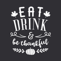 Vinyl Wall Art Decal - Eat Drink And Be Thankful - 27" x 22" - Modern Thanksgiving Quote For Home Living Room Kitchen Store Coffe Shop Restaurant Seasonal Decoration Sticker 1