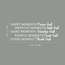 Vinyl Wall Art Decal - Happy Moments Praise God - 9" x 25" - Modern Inspirational Religious Quote For Home Bedroom Office Workplace Church Decoration Sticker 4