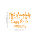 Vinyl Wall Art Decal - Hot Chocolate Crunchy Leaves Cozy Knits Pumpkins - 17" x 23.5" - Autumn Harvest Fall Seasonal Quote For Home Bedroom Kitchen Dining Room Office Decoration Sticker 4