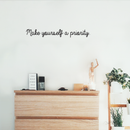 Vinyl Wall Art Decal - Make Yourself A Priority - 4" x 30" - Trendy Inspirational Quote For Home Bedroom Living Room Office Workplace Decoration Sticker 2