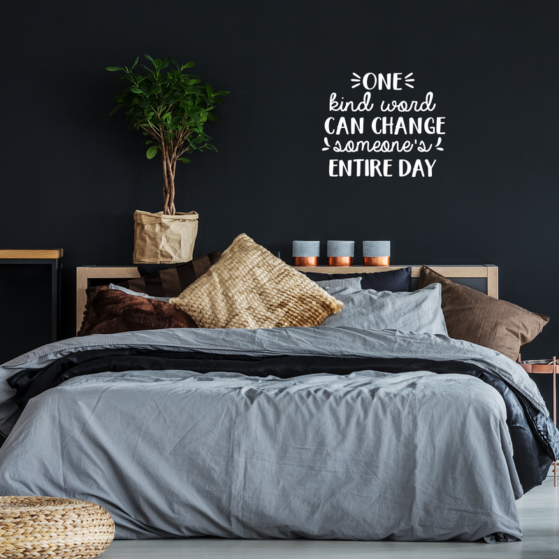 Vinyl Wall Art Decal - One Kind Word Can Change Someone's Entire Day - 22" x 26" - Modern Inspirational Quote For Home Bedroom Living Room Office Workplace School Decoration Sticker 2