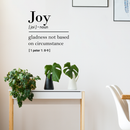 Vinyl Wall Art Decal - Joy Gladness Not Based On Circumstance - 22" x 22" - 1 Peter 1:8-9 Inspirational Religious Faithful Quote For Home Bedroom Living Room Church Work Decor 3