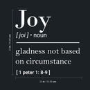 Vinyl Wall Art Decal - Joy Gladness Not Based On Circumstance - 22" x 22" - 1 Peter 1:8-9 Inspirational Religious Faithful Quote For Home Bedroom Living Room Church Work Decor 1