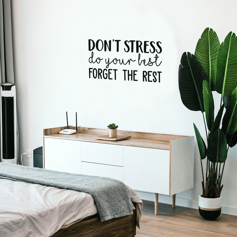 Vinyl Wall Art Decal - Don't Stress Do Your Best - 17" x 31" - Modern Positive Motivational Quote For Home Bedroom Living Room Office Workplace Store School Gym Decoration Sticker 2