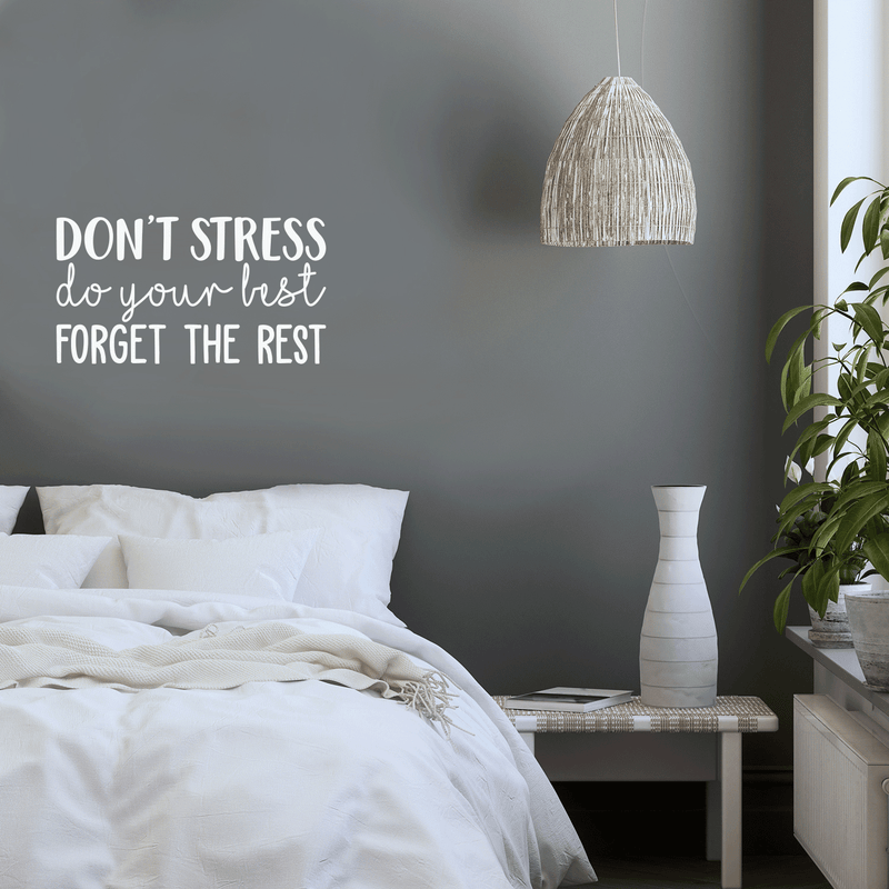 Vinyl Wall Art Decal - Don't Stress Do Your Best - 17" x 31" - Modern Positive Motivational Quote For Home Bedroom Living Room Office Workplace Store School Gym Decoration Sticker 2