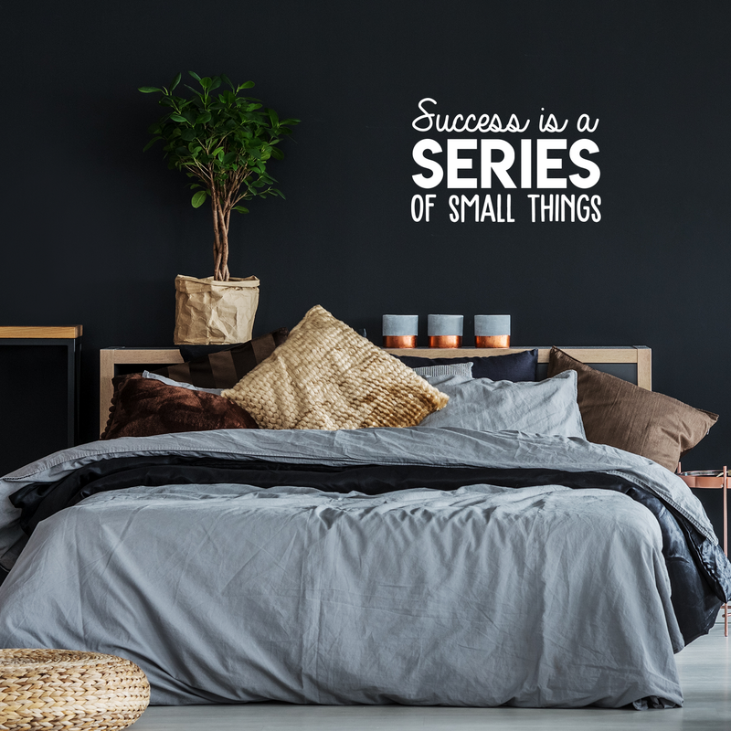 Vinyl Wall Art Decal - Success Is A Series Of Small Things - 17" x 26" - Modern Motivational Positive Quote For Home Bedroom Living Room Office Workplace School Classroom Decoration Sticker 3