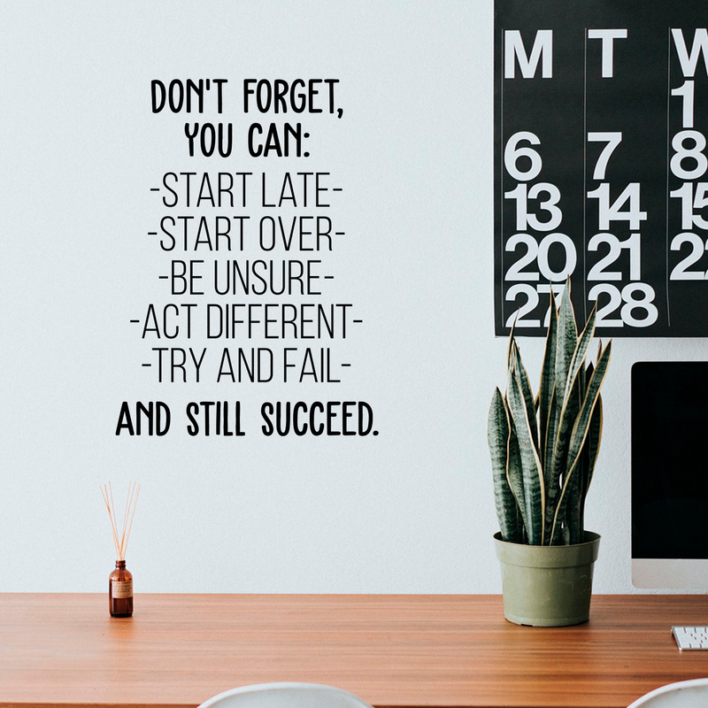 Vinyl Wall Art Decal - Don't Forget You Can - 30" x 22" - Modern Motivational Quote For Home Bedroom Office Workplace School Classroom Gym Decoration Sticker 5