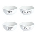 Vinyl Art Decals - Set of 4 Bowl Labels - 1.5" x 5" Each - Kitchen Bowls Cupboard Jars Containers Pantry Organization Decor Guacamole Salsa Hummus Top Secret Labels 3