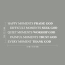 Vinyl Wall Art Decal - Happy Moments Praise God - Modern Inspirational Religious Quote For Home Bedroom Office Workplace Church Decoration Sticker 5