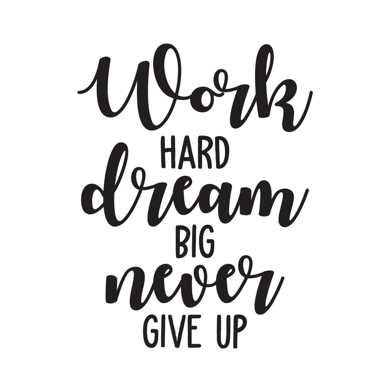 Vinyl Wall Art Decal - Work Hard Dream Big - 22" x 17" - Modern Positive Inspirational Quote For Home Bedroom Living Room Kids Room Office Workplace School Classroom Decoration Sticker 2