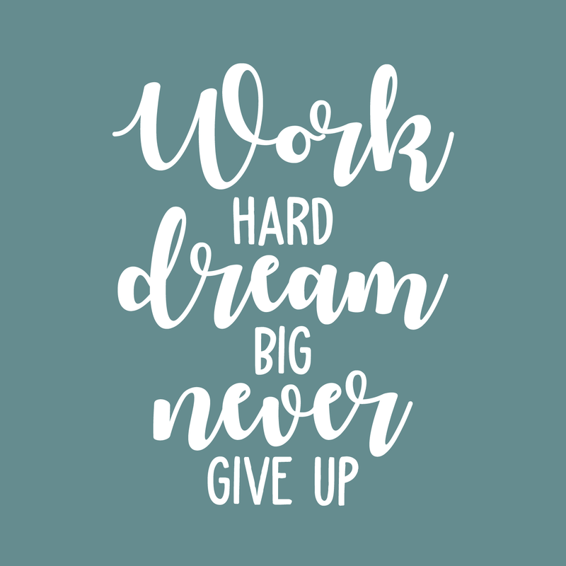 Vinyl Wall Art Decal - Work Hard Dream Big - 22" x 17" - Modern Positive Inspirational Quote For Home Bedroom Living Room Kids Room Office Workplace School Classroom Decoration Sticker 3