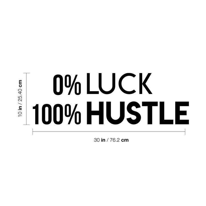 Vinyl Wall Art Decal - O Luck 100 Hustle - Trendy Motivational Quote For Home Bedroom Closet Office Workplace School Classroom Decoration Sticker 4