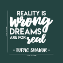 Vinyl Wall Art Decal - Reality Is Wrong Dreams Are For Real - 22" x 23" - Modern Inspirational Quote For Home Bedroom Closet Living Room Office Decoration Sticker 4